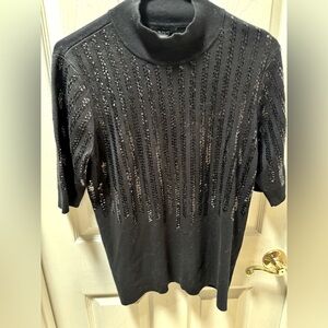 Alfani Black Sequin Blouse